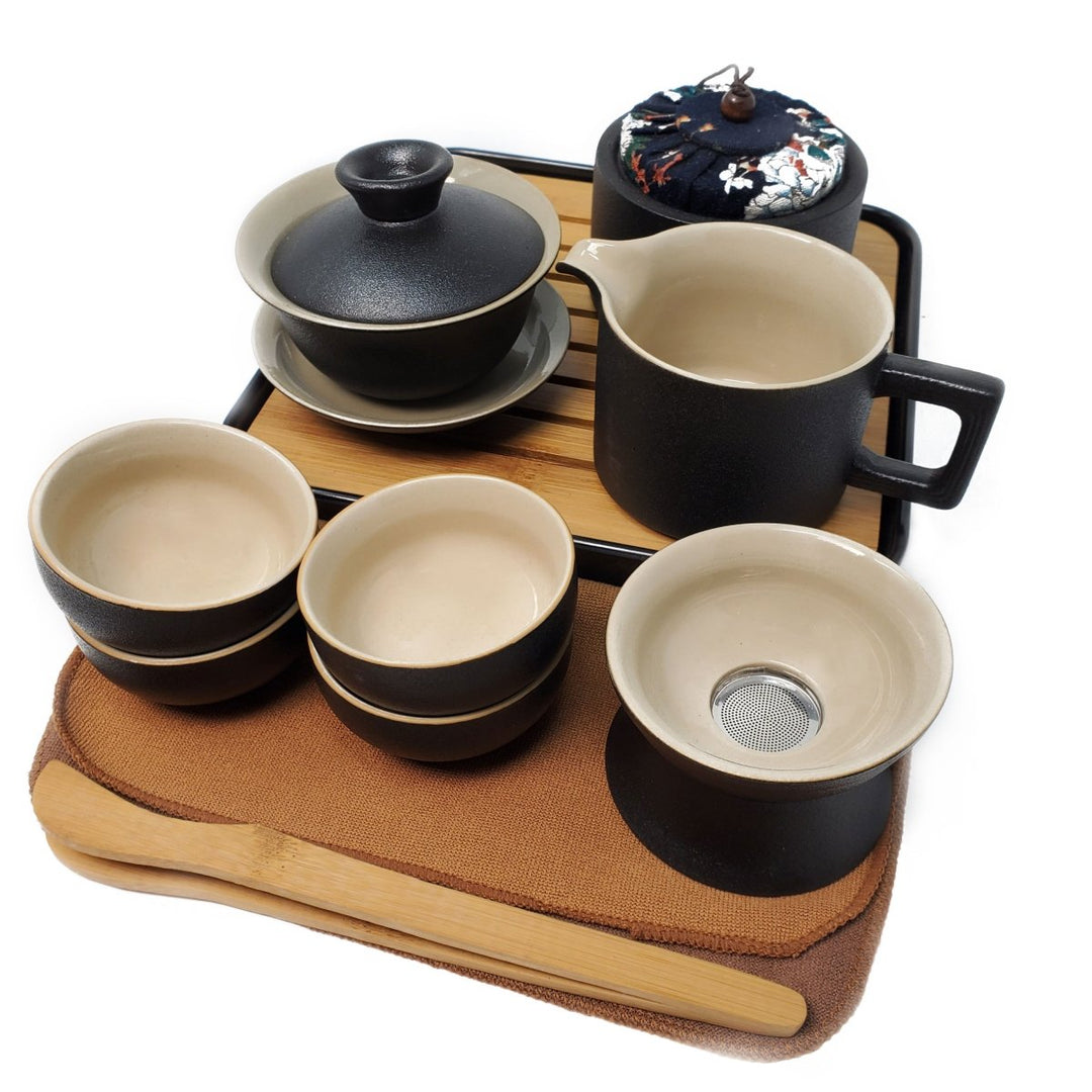 FREE GIFT | Black Clay Gaiwan Ceremonial Travel Tea Set - Tea and Whisk