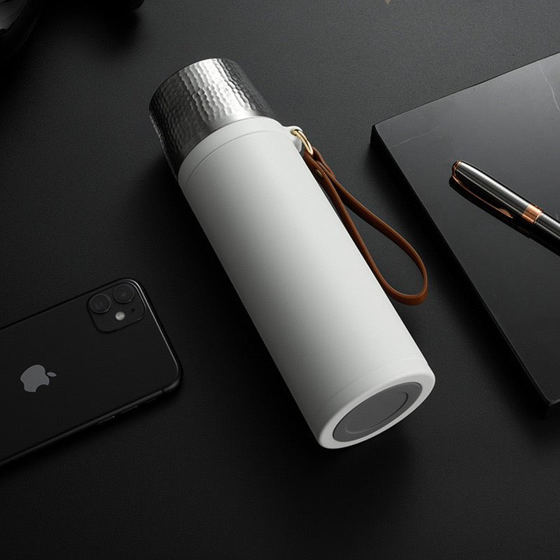 FREE GIFT | Ceramic Double - Wall Tea Tumbler Infuser With Built - In Strainer - Tea and Whisk