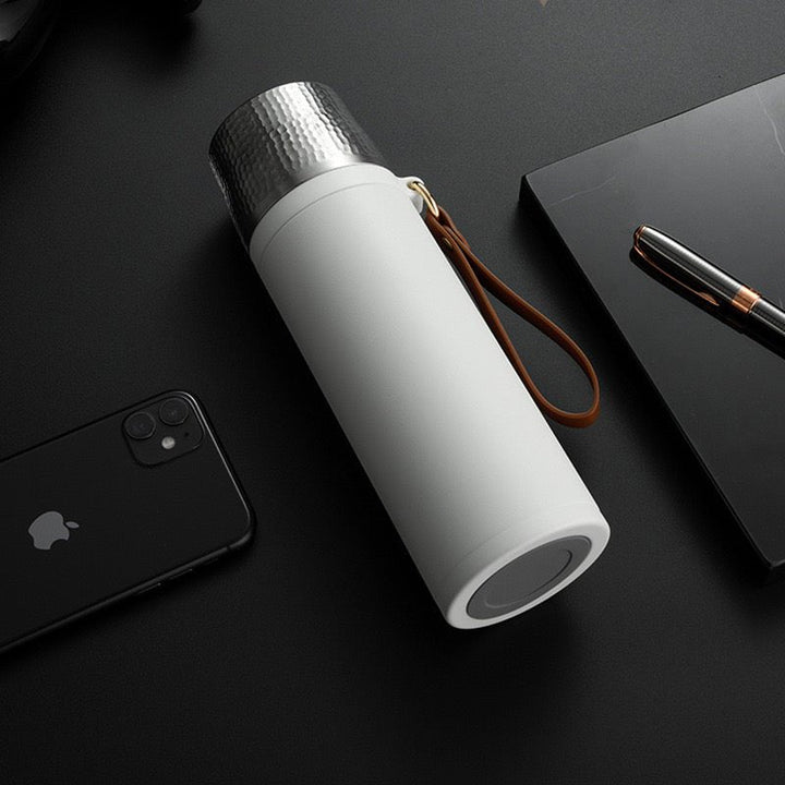 FREE GIFT | Ceramic Double - Wall Tea Tumbler Infuser With Built - In Strainer - Tea and Whisk