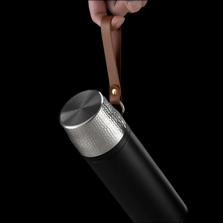 FREE GIFT | Ceramic Double - Wall Tea Tumbler Infuser With Built - In Strainer - Tea and Whisk