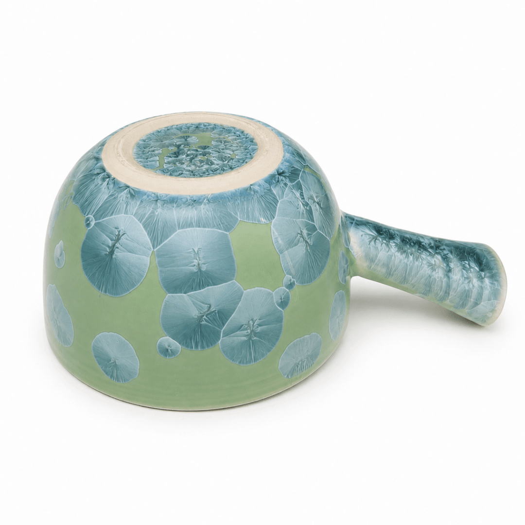 Frost Bloom -Japanese Kyoto Ice Crystal Glaze Kyusu Teapot - Tea and Whisk