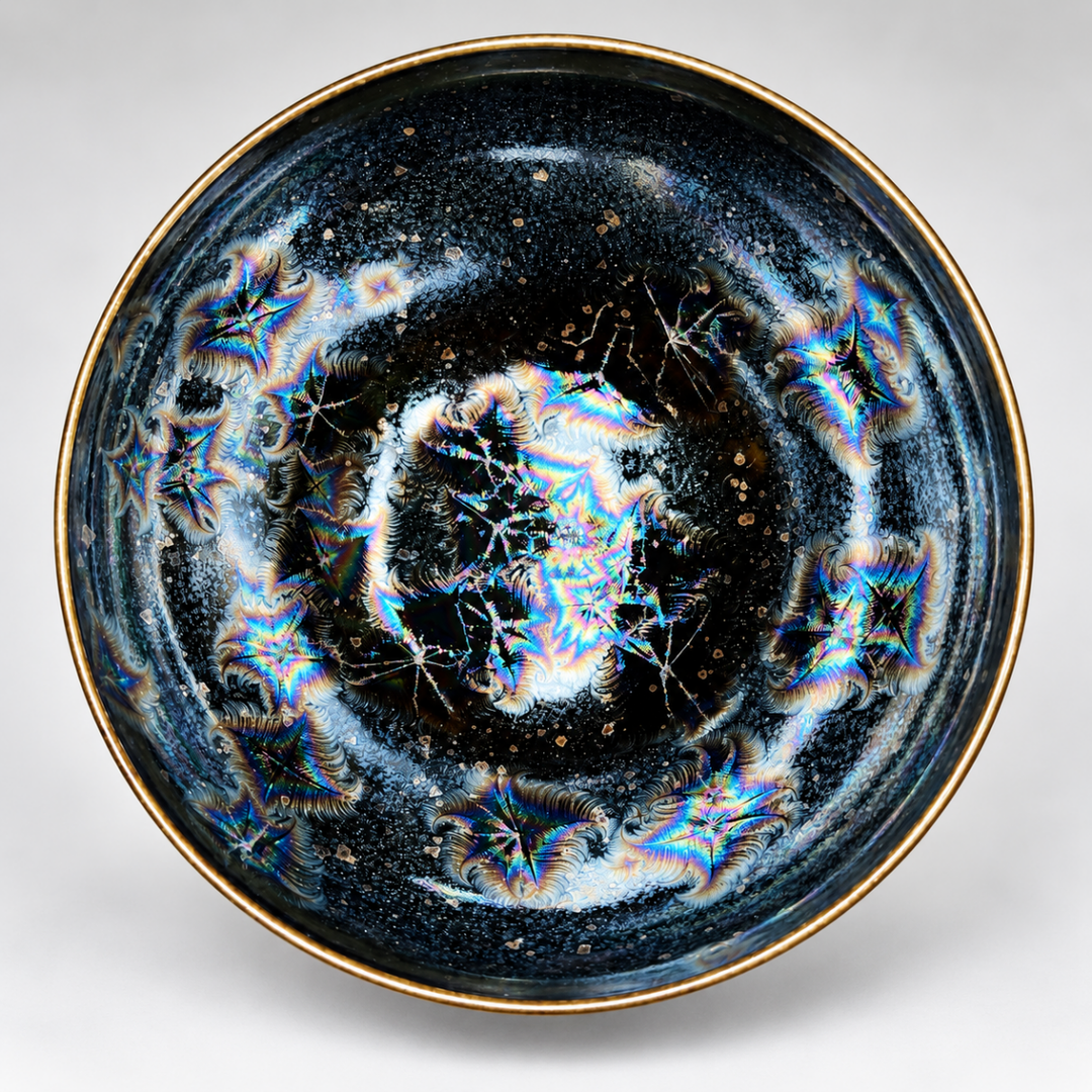 Galaxy - Kyoyaki Tenmoku Japanese Handmade Matcha Bowl - Tea and Whisk