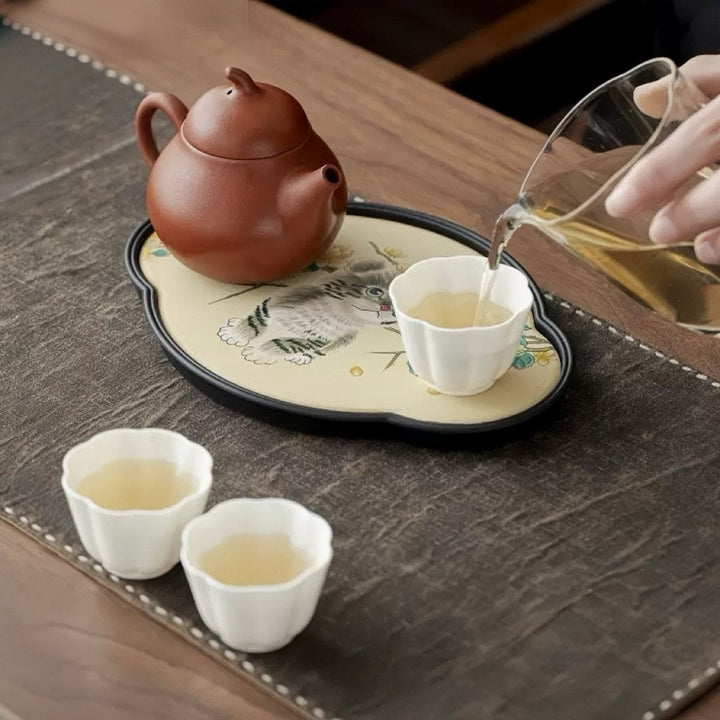 Garden Cat - Quick Drying Clay Tea Tray - Tea and Whisk