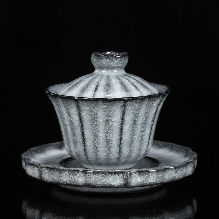 Glacial Silence - Rare Ice Crystallization Glaze Transformation Collection - Tea and Whisk