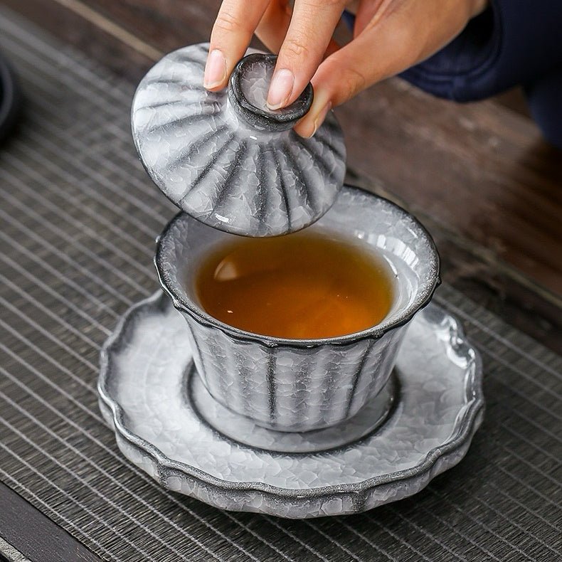 Glacial Silence - Rare Ice Crystallization Glaze Transformation Collection - Tea and Whisk