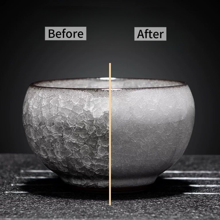 Glacial Silence - Rare Ice Crystallization Glaze Transformation Collection - Tea and Whisk