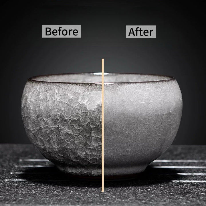 Glacial Silence - Rare Ice Crystallization Glaze Transformation Collection - Tea and Whisk