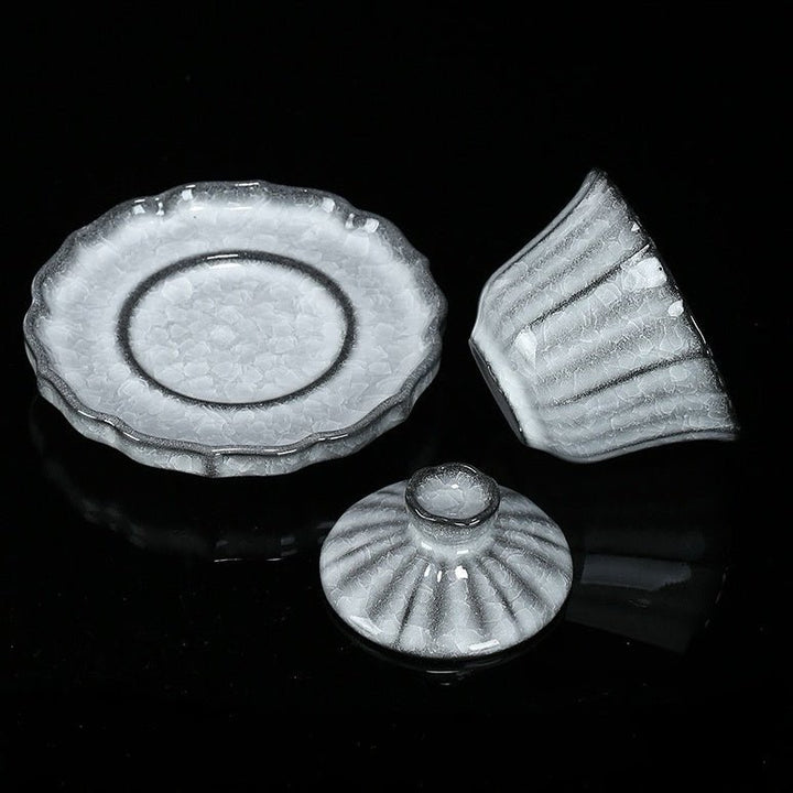 Glacial Silence - Rare Ice Crystallization Glaze Transformation Collection - Tea and Whisk