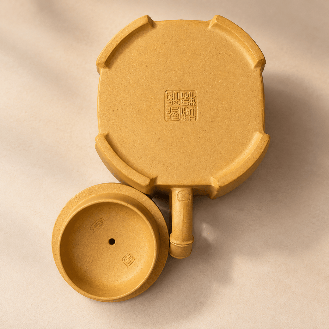 Golden Bamboo Scholar – Handmade Yixing Duanni Clay Teapot | 190ml - Tea and Whisk