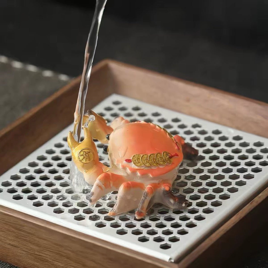 Golden Fortune Color-Changing Tea Pet - Tea and Whisk