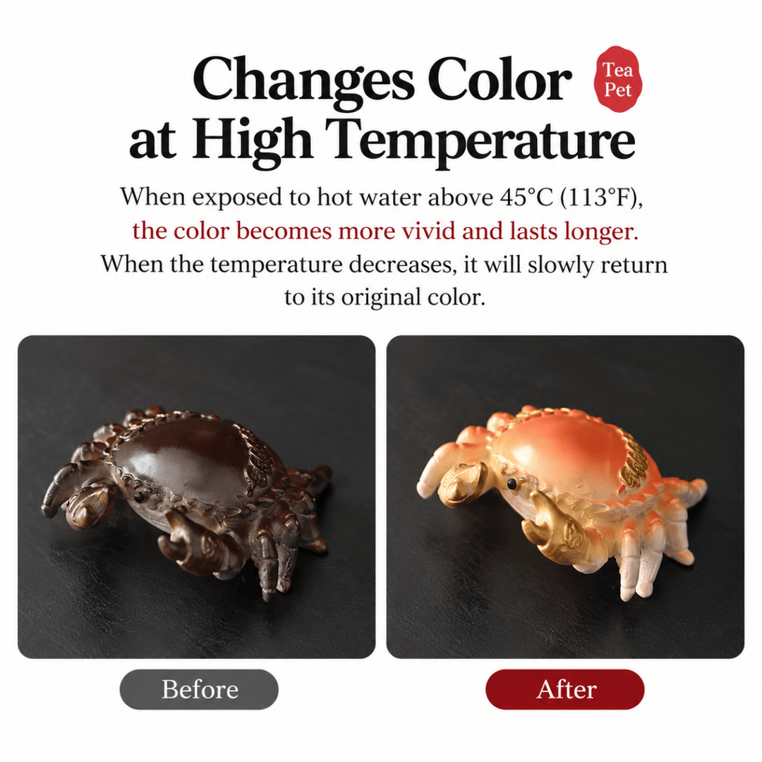 Golden Fortune Color-Changing Tea Pet - Tea and Whisk