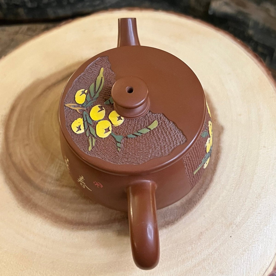 Golden Loquat Harmony - Jianshui Master Handcrafted Teapot - Tea and Whisk