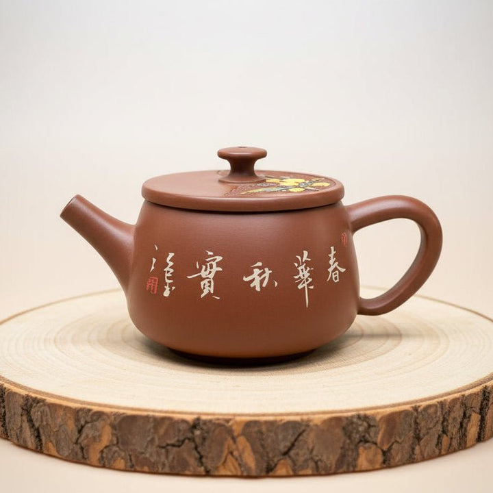 Golden Loquat Harmony - Jianshui Master Handcrafted Teapot - Tea and Whisk