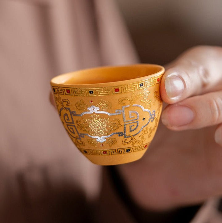 Golden Palace - Yixing Yellow Clay Portable Gongfu Tea Set - Tea and Whisk