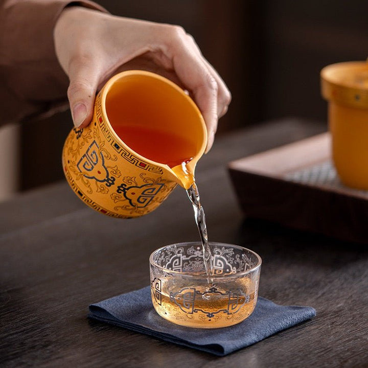 Golden Palace - Yixing Yellow Clay Portable Gongfu Tea Set - Tea and Whisk