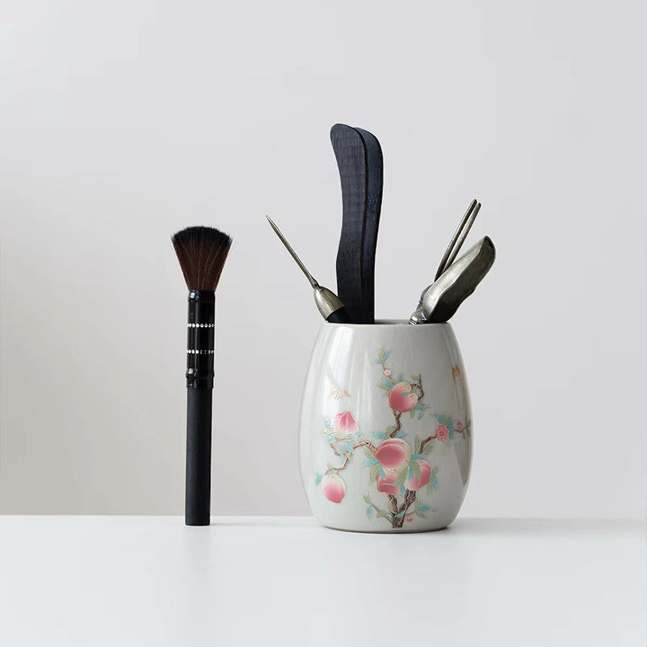 Gongfu Tea Ceremony Tools Set with Clay Holder - Tea and Whisk