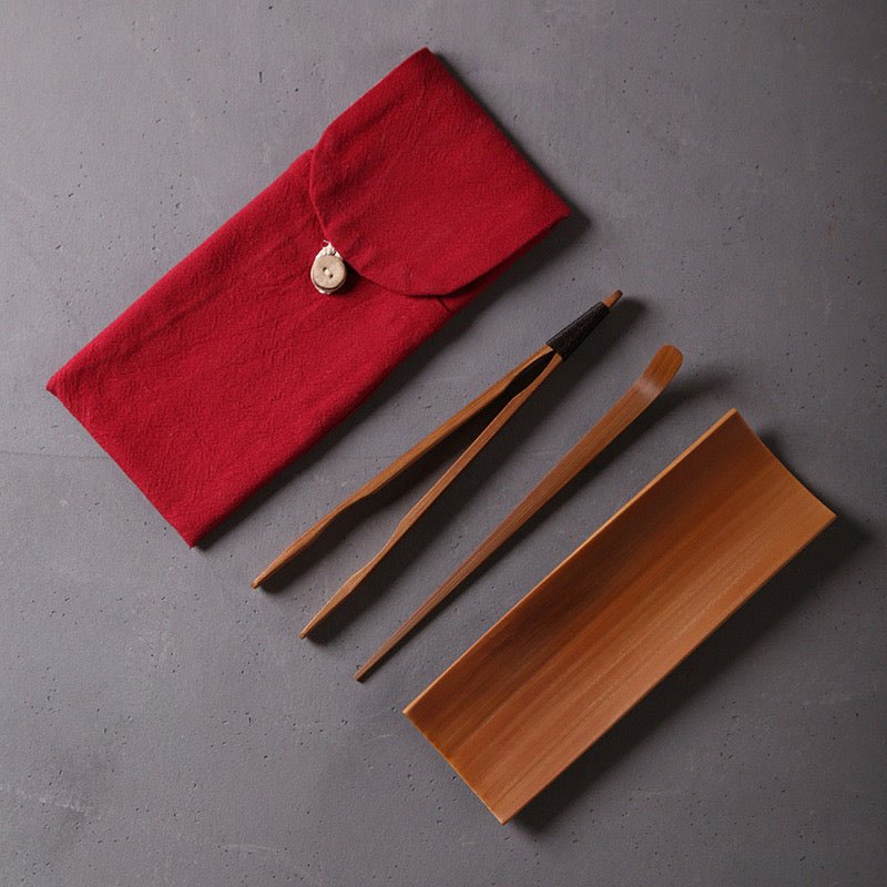 Gongfu Tea Ceremony Tools With Art Pouch - Tea and Whisk