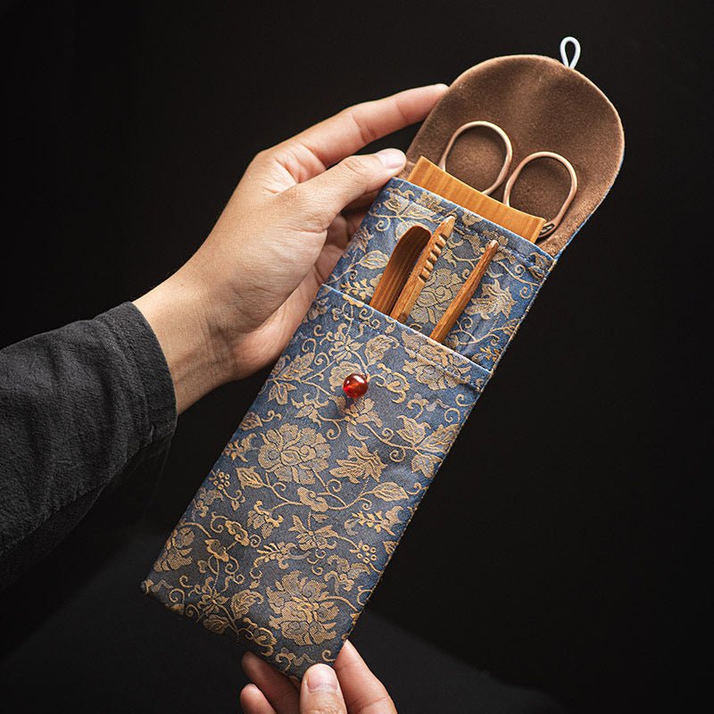 Gongfu Tea Ceremony Tools With Linen Pouch - Tea and Whisk