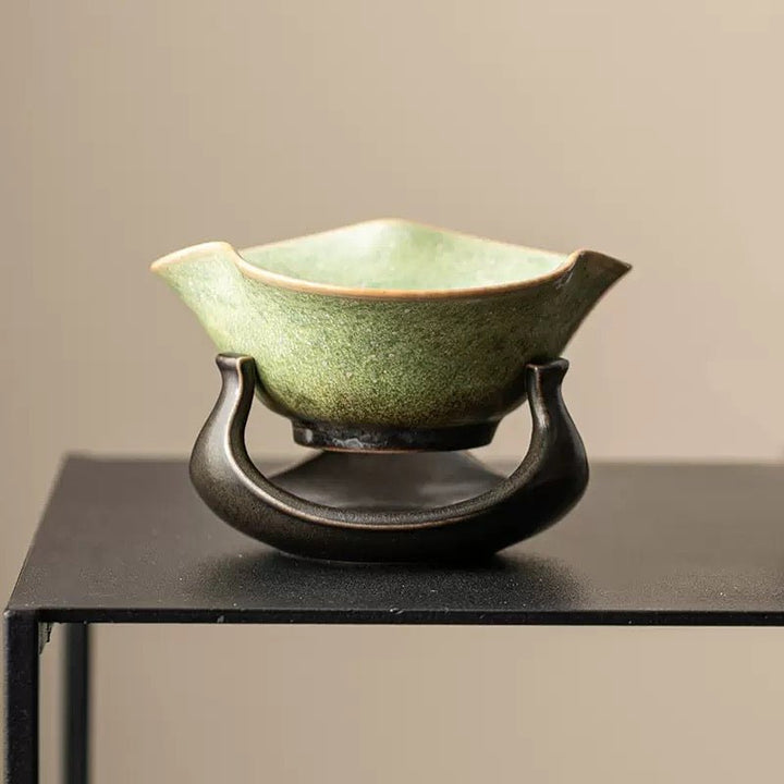Green Glazed Clay Tea Strainer - Tea and Whisk