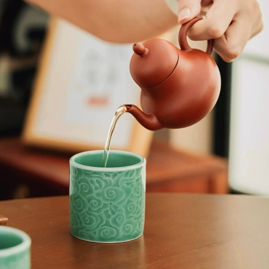 Green Glazed Porcelain Daily Teacup - Tea and Whisk