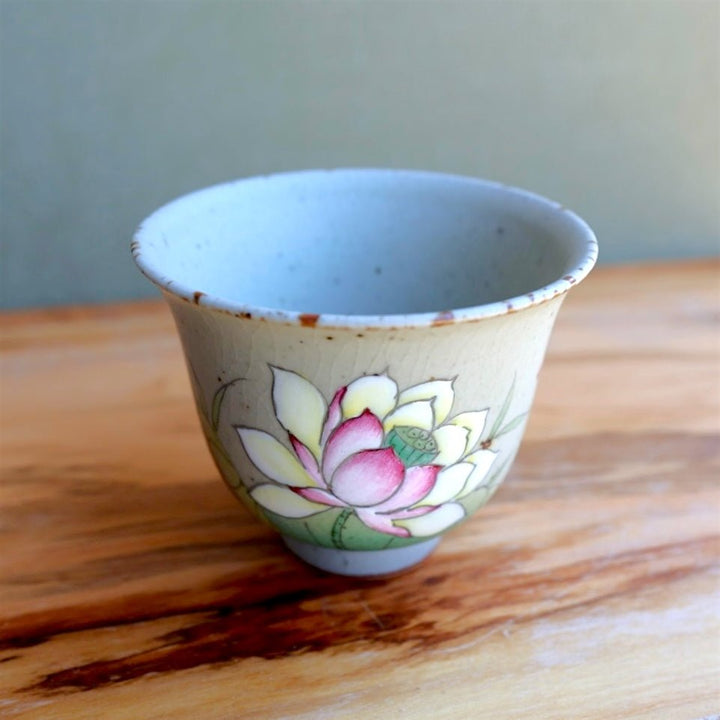Hand - Painted Blossoming Florals Jingdezhen Teacups - Tea and Whisk