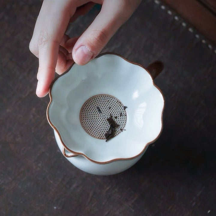 Hand-Painted Garden Rabbits Ru Kiln Gaiwan Set - Tea and Whisk
