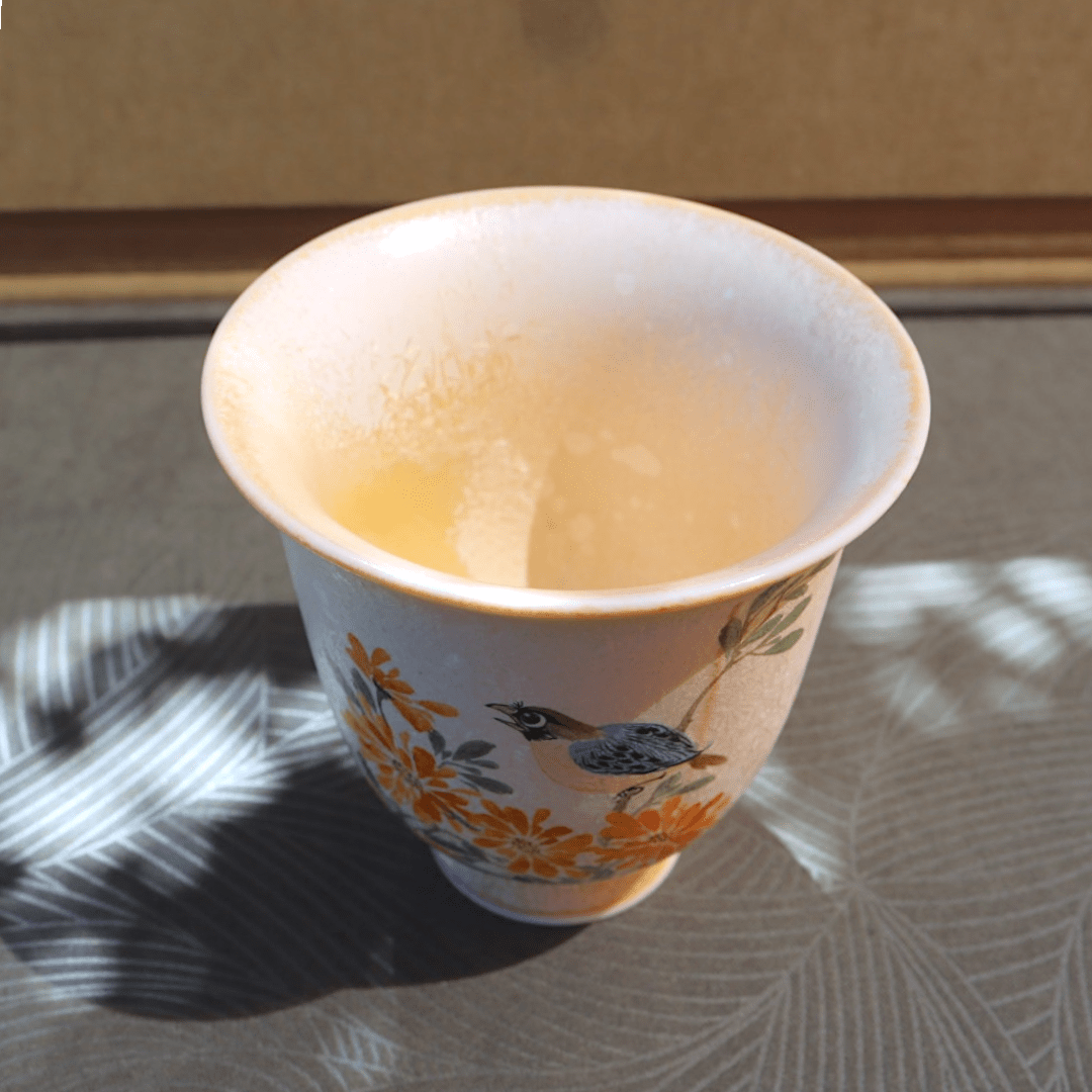 Hand - Painted Pastel Blooms And Songbird Jingdezhen Teacups - Tea and Whisk