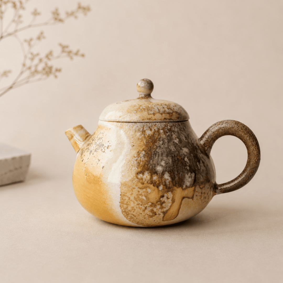 Handcrafted Jingdezhen Wood-Fired Teapot - Tea and Whisk