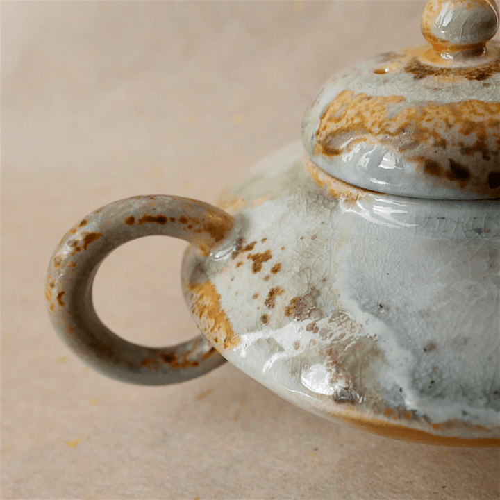 Handcrafted Jingdezhen Wood - Fired Teapot - Tea and Whisk
