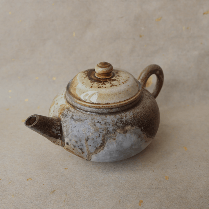 Handcrafted Jingdezhen Wood - Fired Teapot - Tea and Whisk