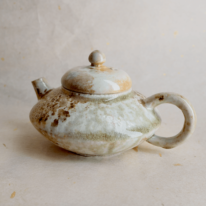 Handcrafted Jingdezhen Wood - Fired Teapot - Tea and Whisk