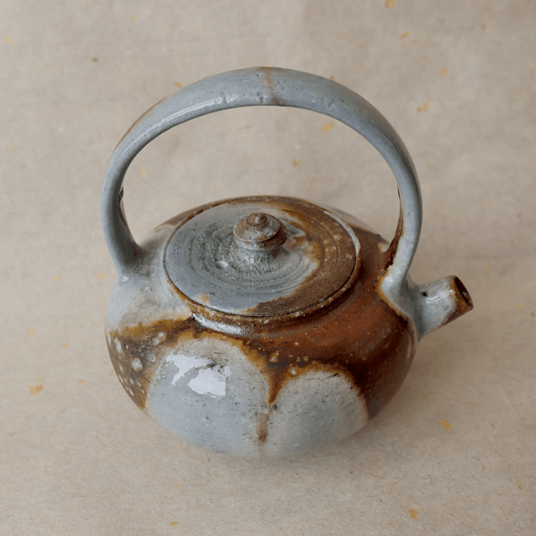Handcrafted Jingdezhen Wood - Fired Teapot - Tea and Whisk