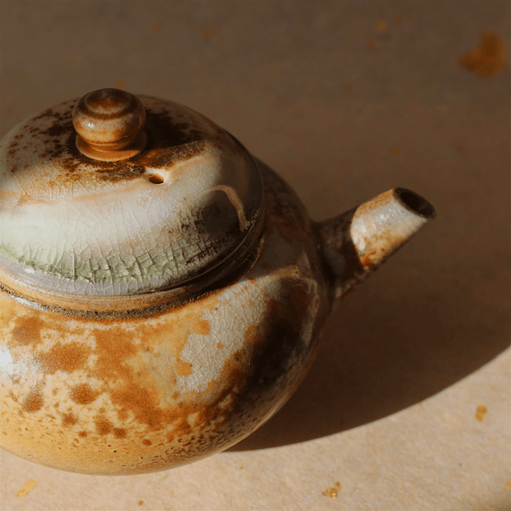 Handcrafted Jingdezhen Wood - Fired Teapot - Tea and Whisk