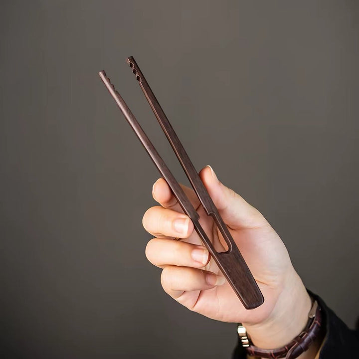 Handcrafted One-Piece Wooden Tea Tong - Tea and Whisk