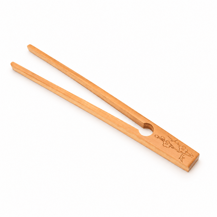 Handcrafted One-Piece Wooden Tea Tong - Tea and Whisk