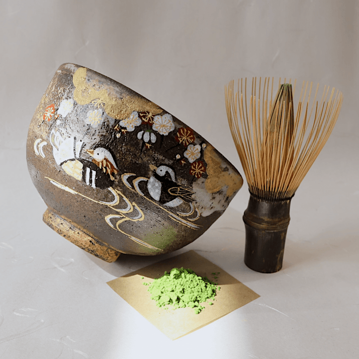 Handcrafted "Oshidori" Kyoyaki Matcha Bowl - Tea and Whisk