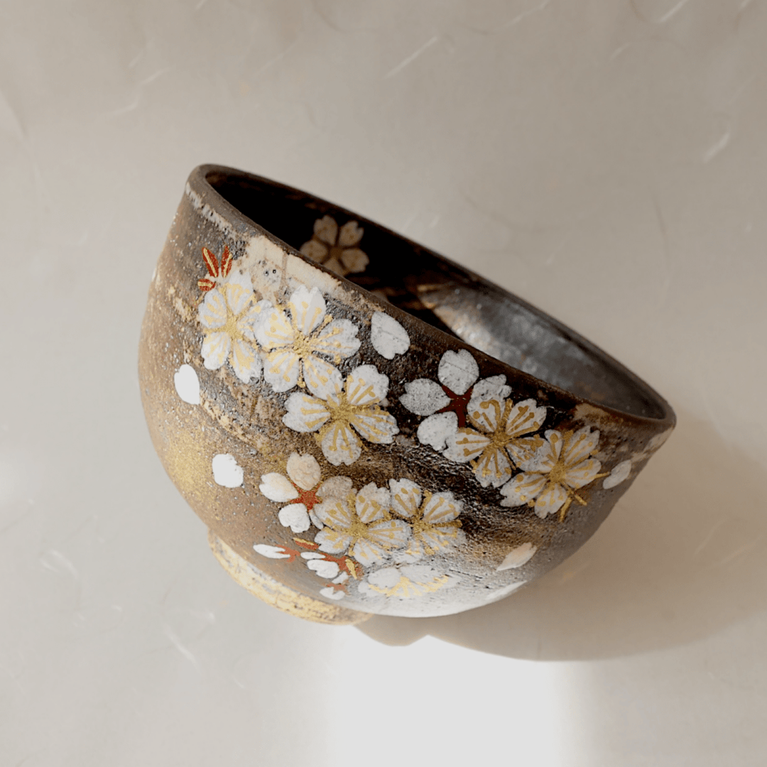 Handcrafted "Sakura" Kyoyaki Matcha Bowl - Tea and Whisk