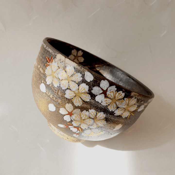 Handcrafted "Sakura" Kyoyaki Matcha Bowl - Tea and Whisk
