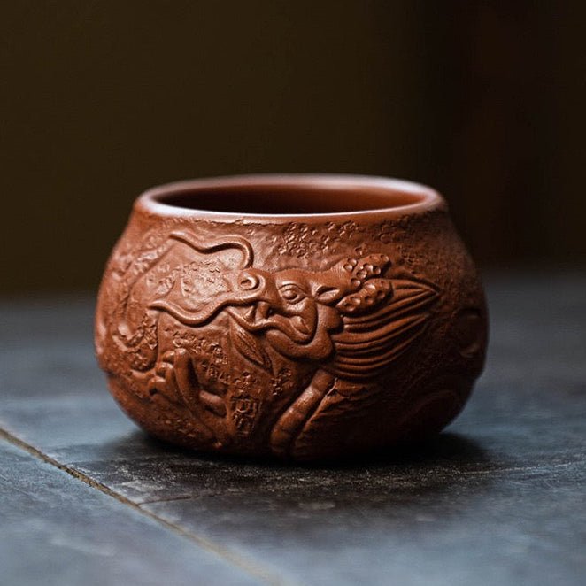 Handcrafted Yixing Clay “Dragon” Teacup - Tea and Whisk