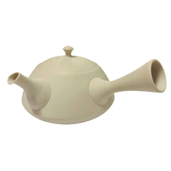 Handmade Japanese Kyusu Tokoname Teapot - Beige - Tea and Whisk