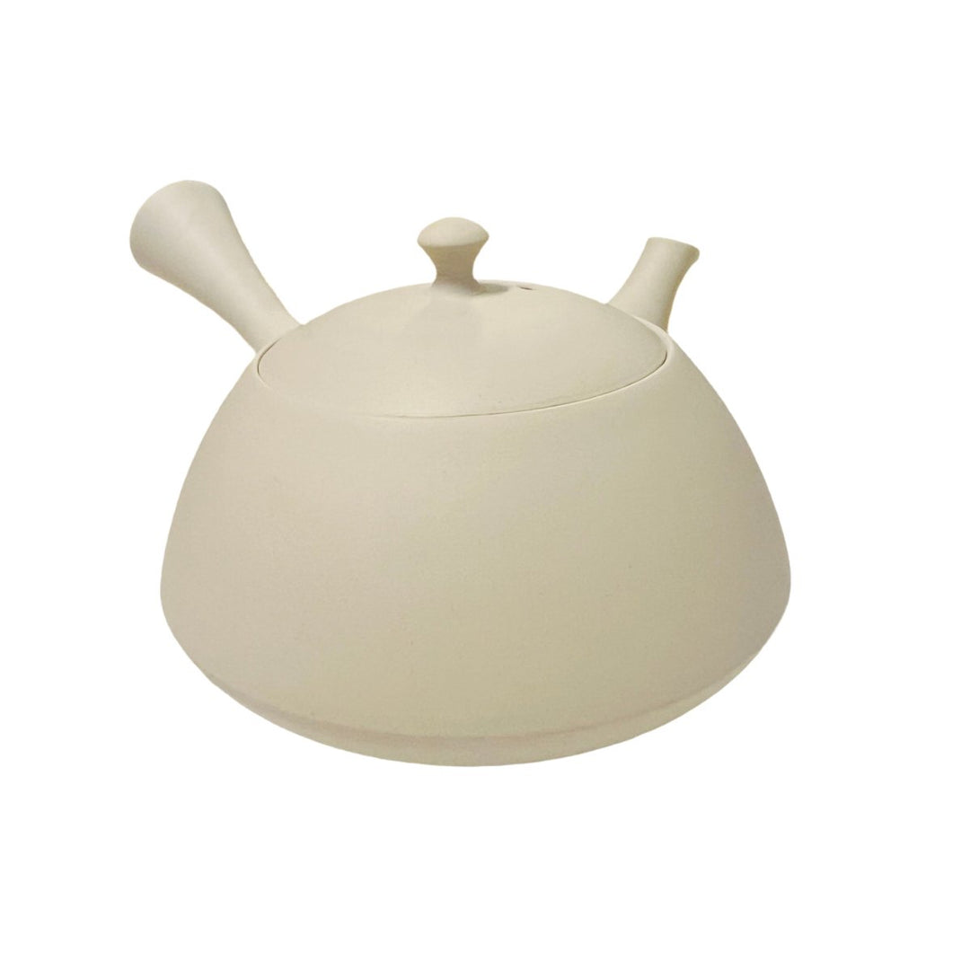 Handmade Japanese Kyusu Tokoname Teapot - Beige - Tea and Whisk