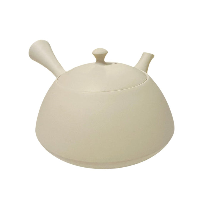 Handmade Japanese Kyusu Tokoname Teapot - Beige - Tea and Whisk