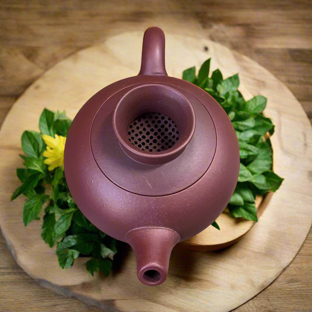 Handmade Yixing Purple Clay Easy - Refill Teapot - Tea and Whisk