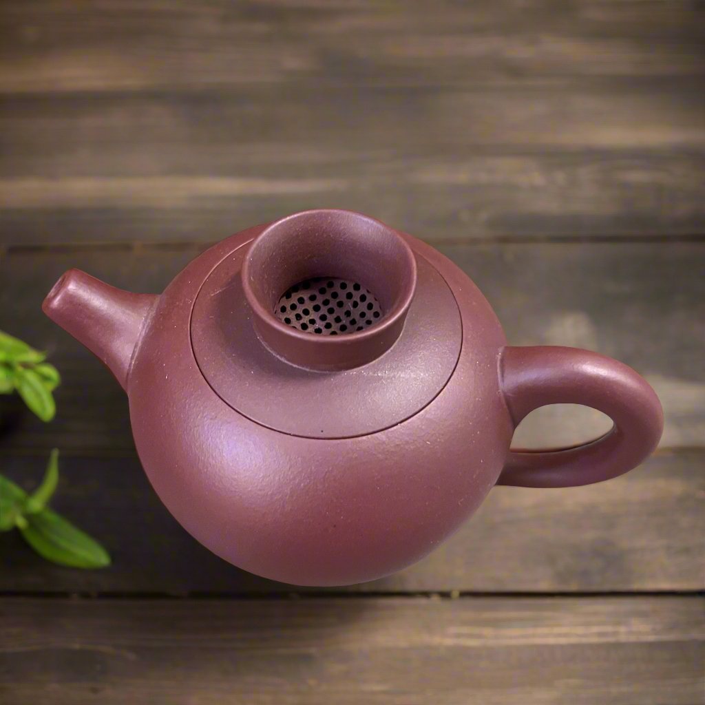 Handmade Yixing Purple Clay Easy - Refill Teapot - Tea and Whisk