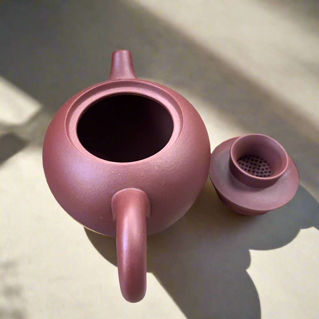 Handmade Yixing Purple Clay Easy - Refill Teapot - Tea and Whisk