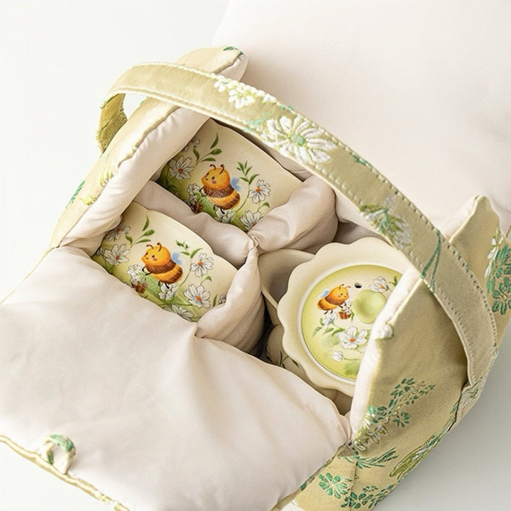 Honeybee Blossom Travel Tea Set - Tea and Whisk