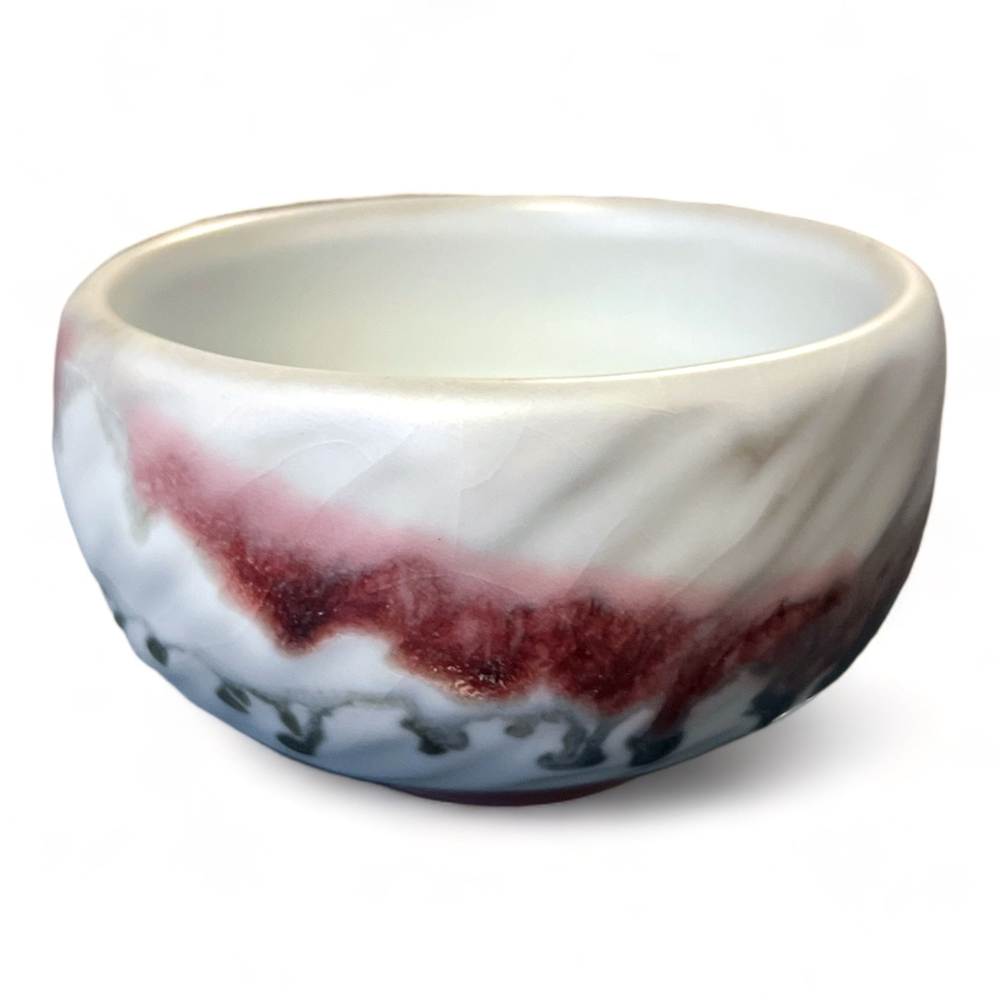 Taiwanese Handmade Wood-Fired Ceramic Teacup - Crimson Cloudscape
