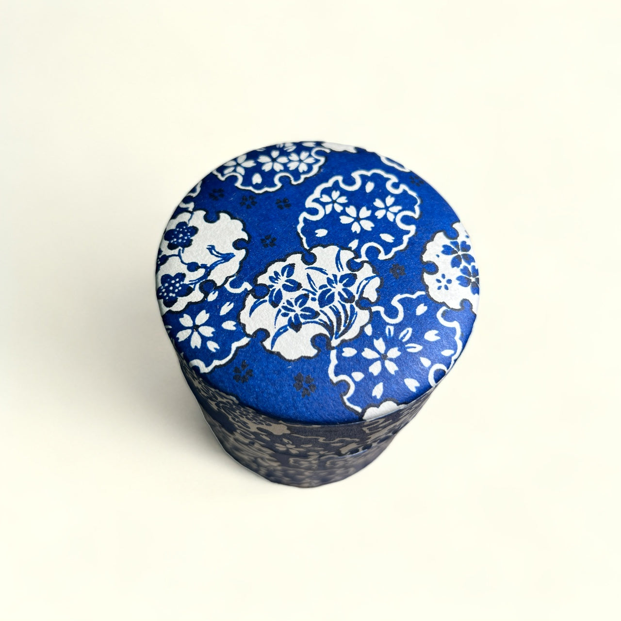 Japanese Chazutsu - Washi Tin Tea Canister Kimono