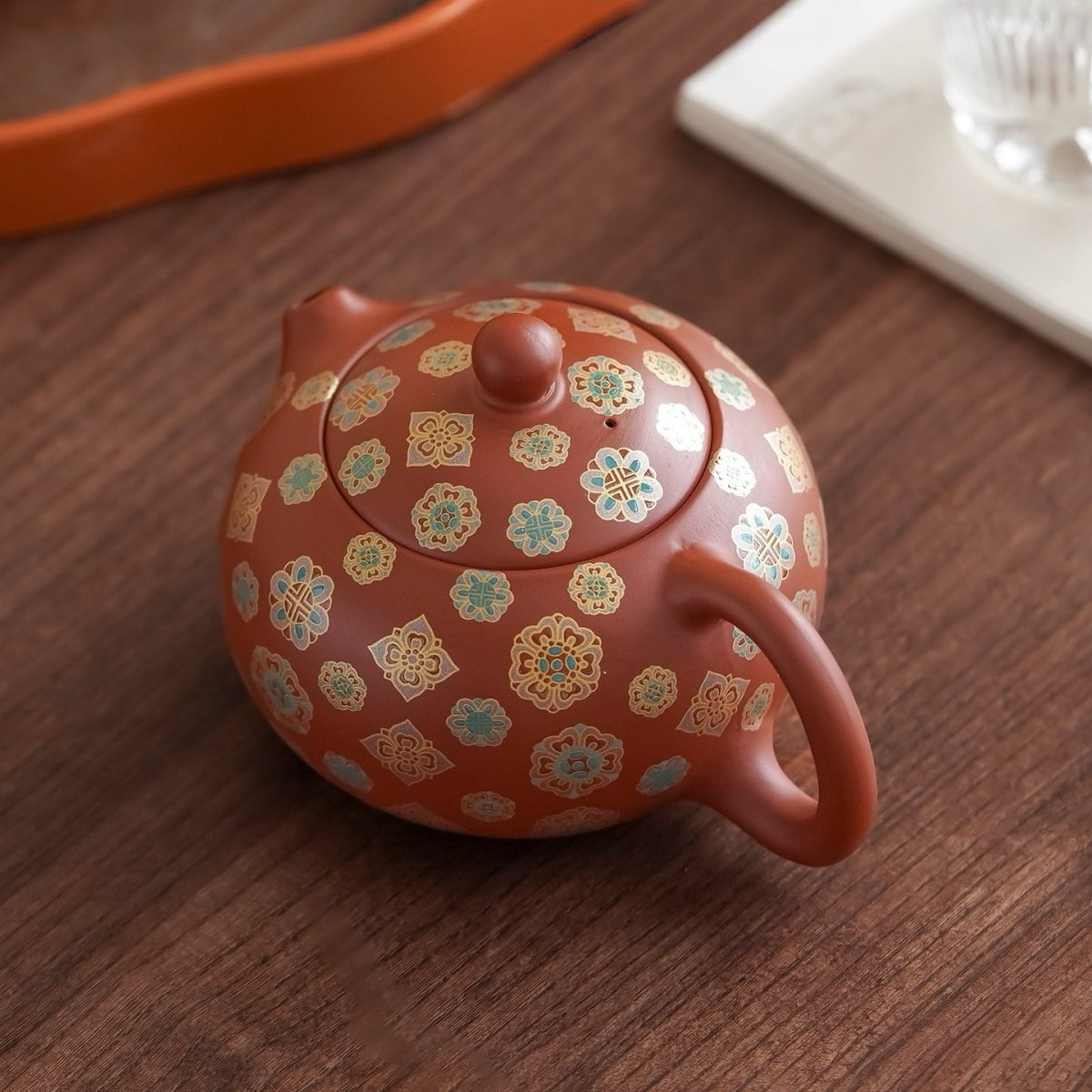 Imperial Blossom- Yixing Red Clay Teapot Journey Set – Tea and Whisk