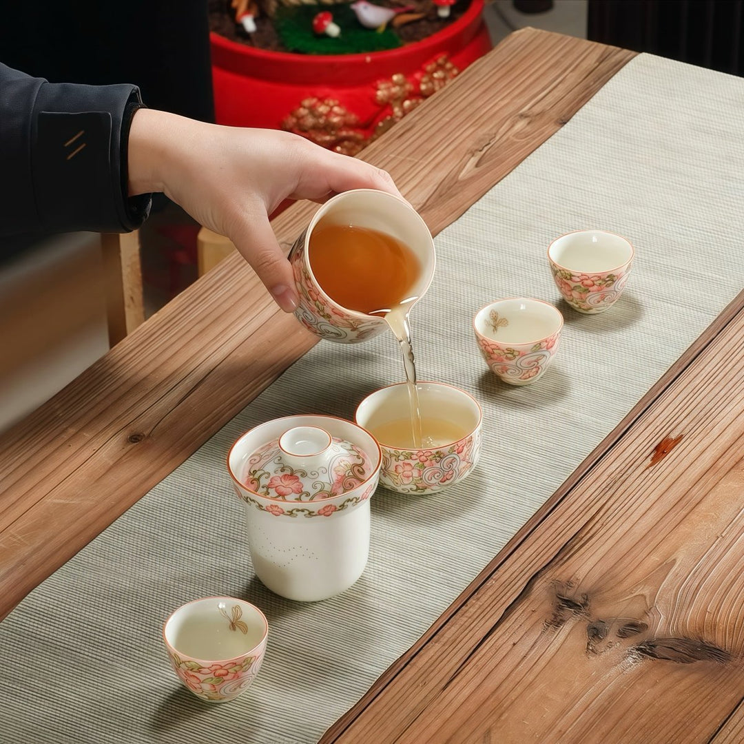 Imperial Peony Travel Tea Set - Tea and Whisk